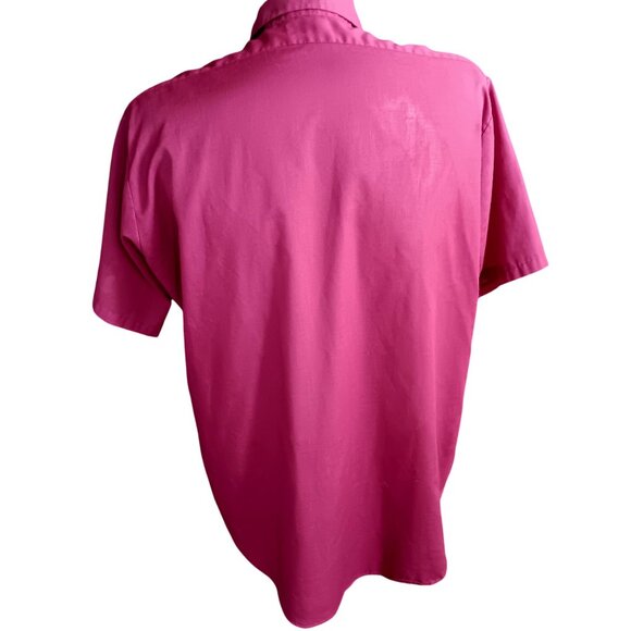 Vintage Men's Large Shirt 1970's 417 Van Heusen V-Taper VanoPress Burgundy Mod - Picture 3 of 4